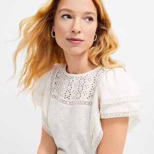 Elegant White Eyelet Top